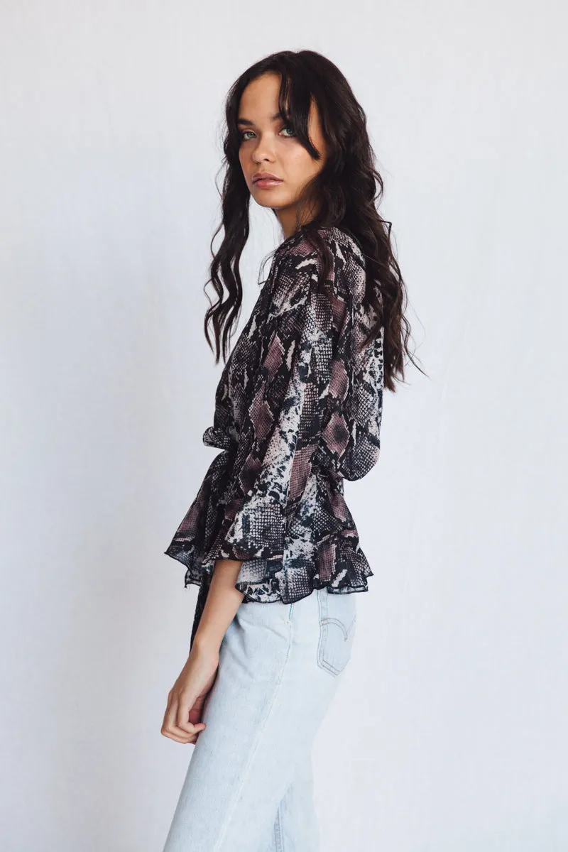 LOLITA WRAP TOP - SNAKE