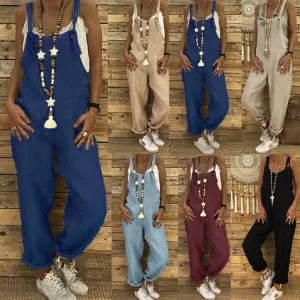 Loose suspender jumpsuit plus size overalls