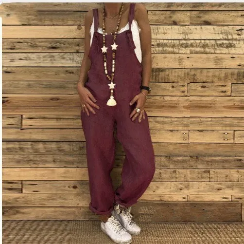 Loose suspender jumpsuit plus size overalls
