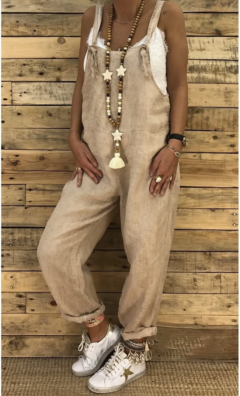 Loose suspender jumpsuit plus size overalls