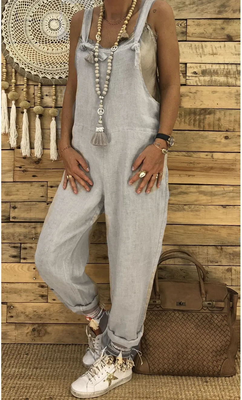 Loose suspender jumpsuit plus size overalls