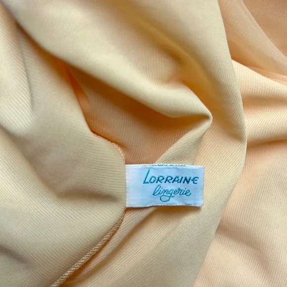 Lorraine Lingerie~ Vintage ~Large ~ Yellow Chiffon Sheer Double Layer Nightgown