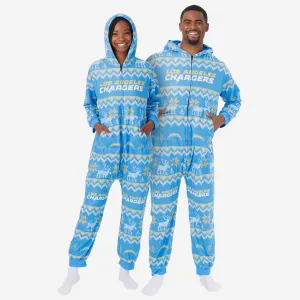 Los Angeles Chargers Ugly Pattern One Piece Pajamas