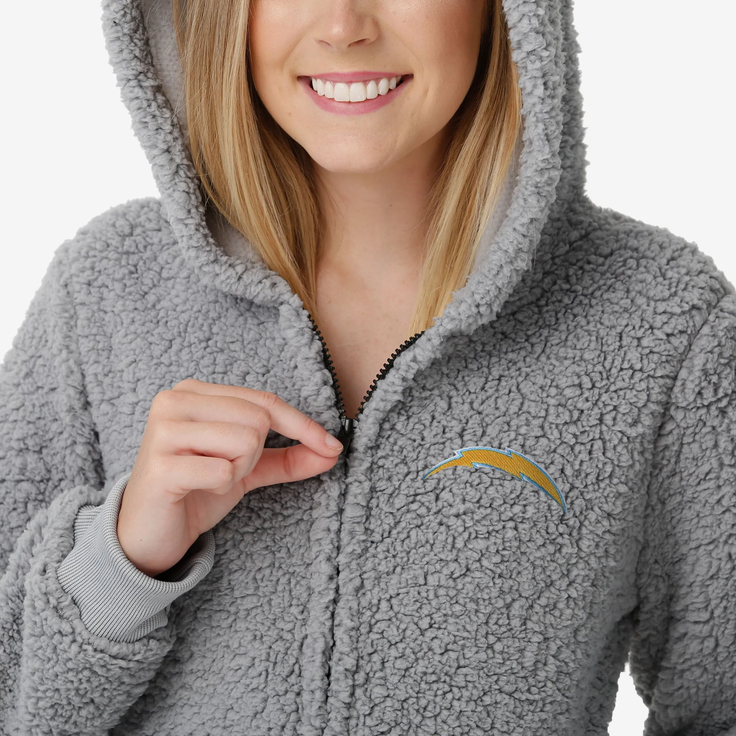 Los Angeles Chargers Womens Sherpa One Piece Pajamas