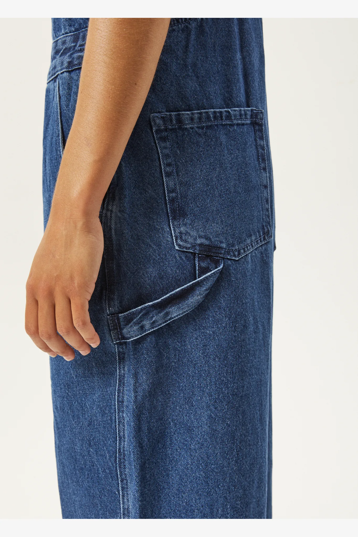 LOUIS - HEMP DENIM BAGGY OVERALLS - AUTHENTIC BLUE