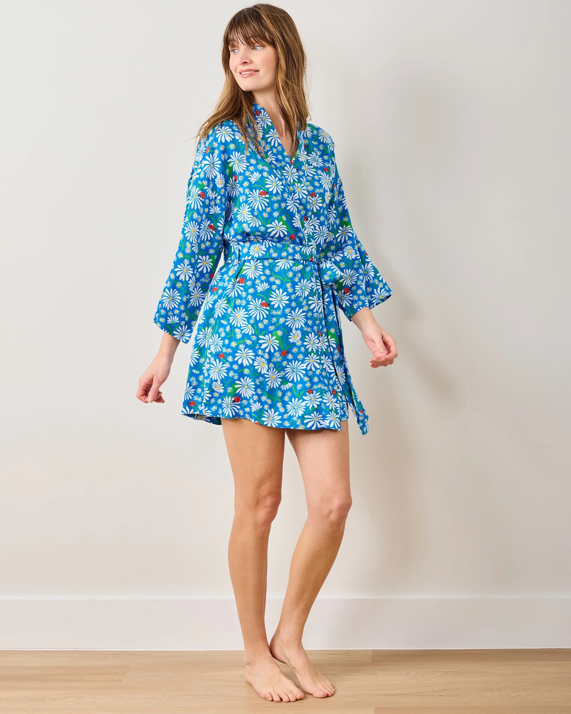 Lucky Daisy - Glam Mini Robe - Deep Cobalt