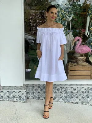 Maddie Off the Shoulder Dress - White