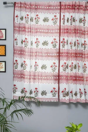 'Made on Earth' Handblock Printed Cotton Window Curtain