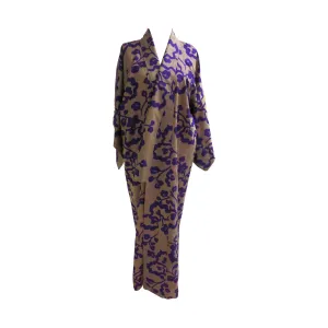 Mauve and Gold Ikat Vintage Kimono