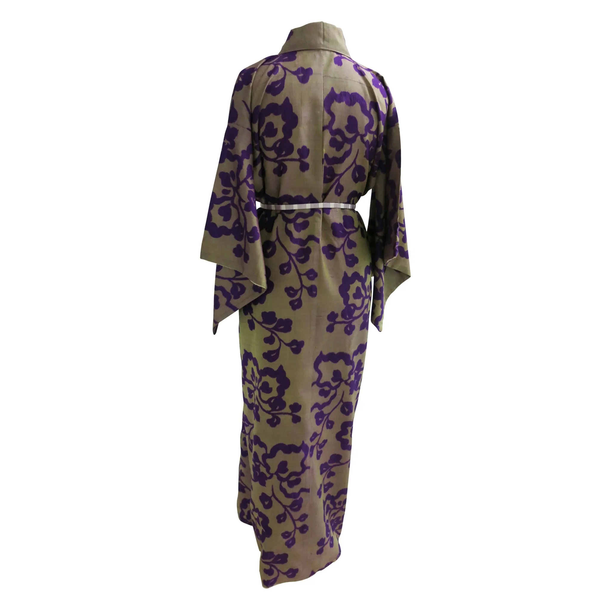 Mauve and Gold Ikat Vintage Kimono