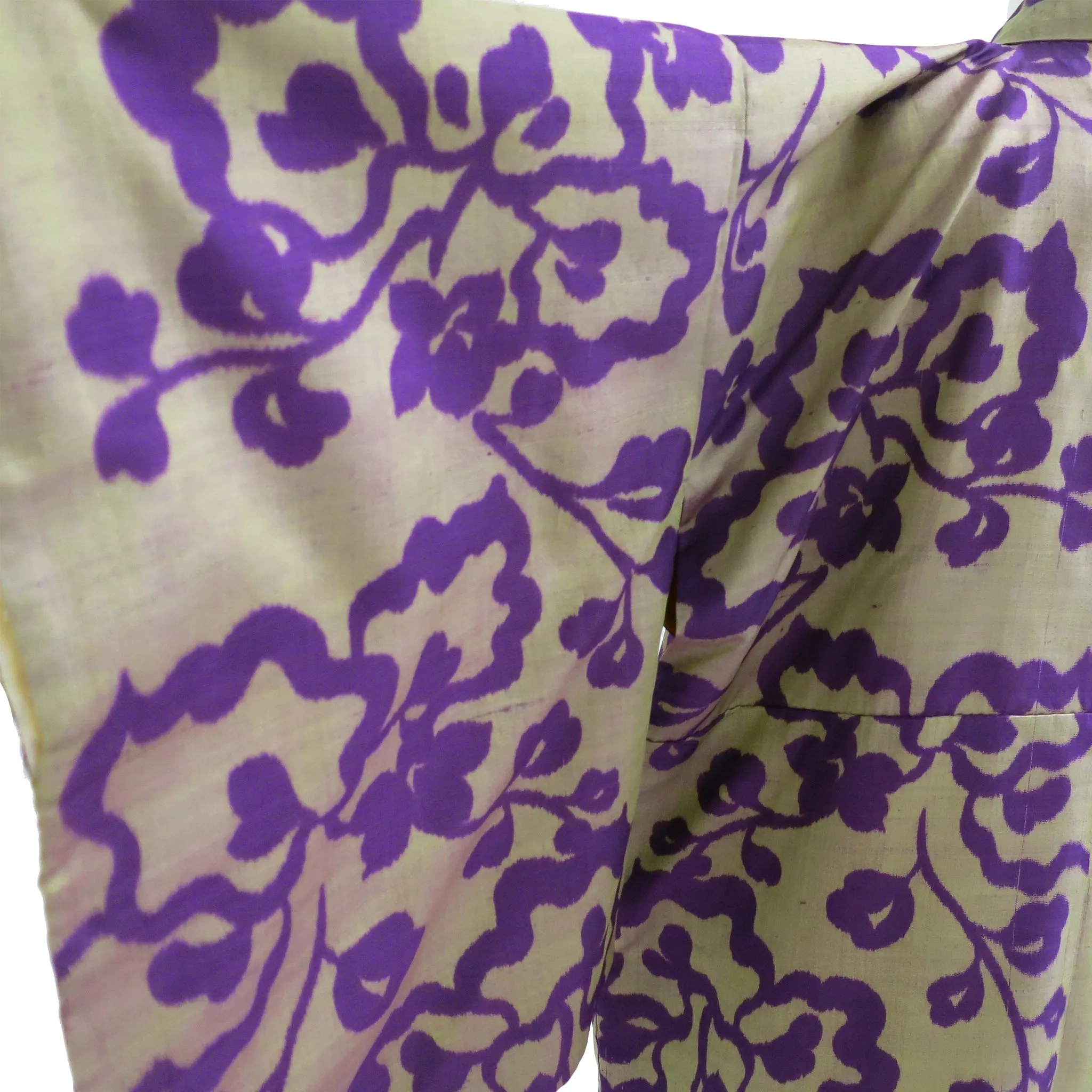Mauve and Gold Ikat Vintage Kimono