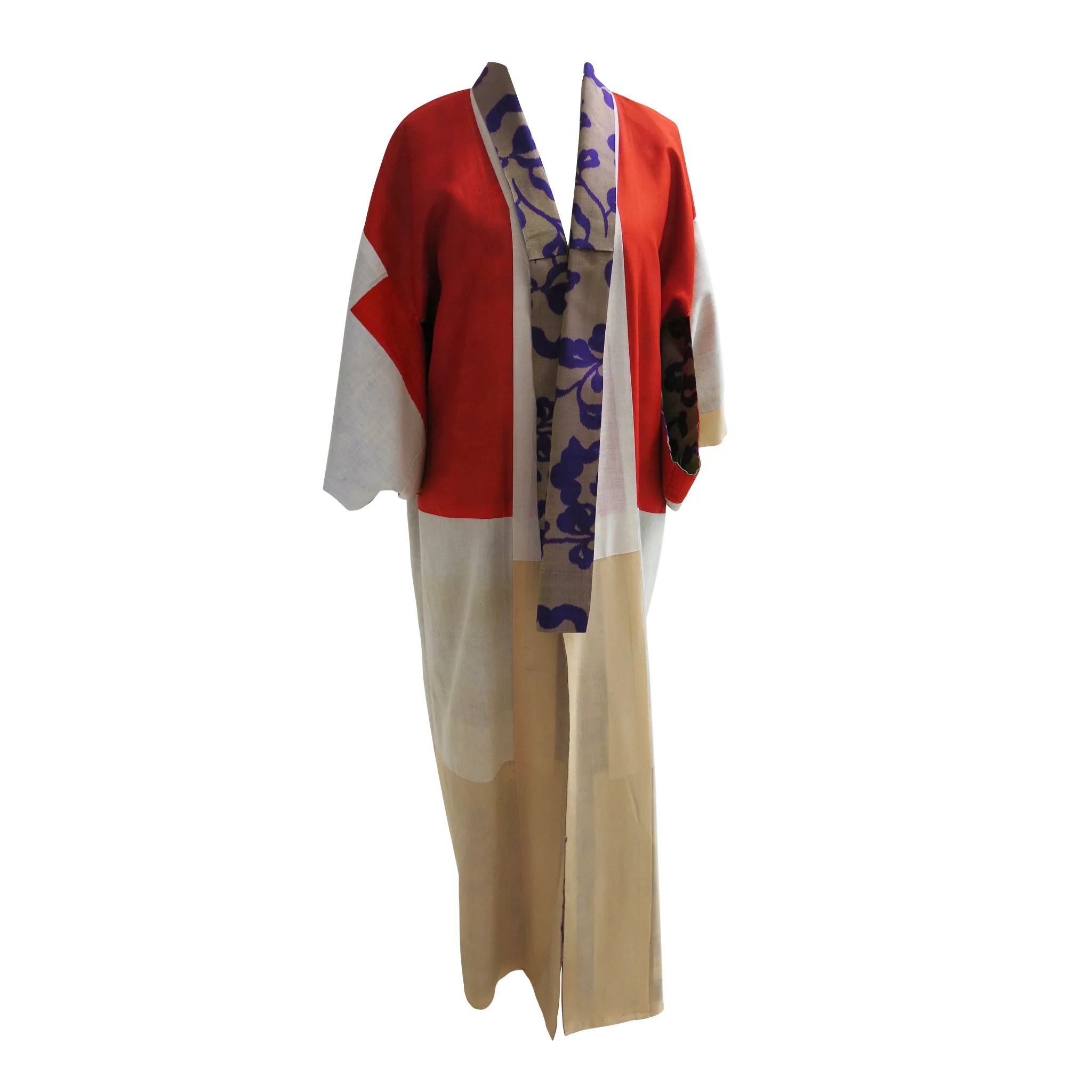 Mauve and Gold Ikat Vintage Kimono
