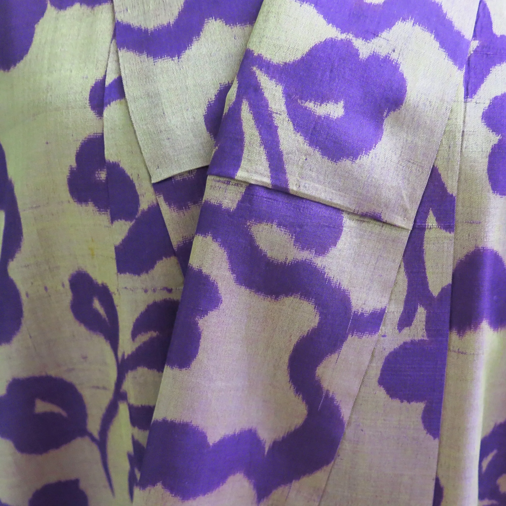 Mauve and Gold Ikat Vintage Kimono