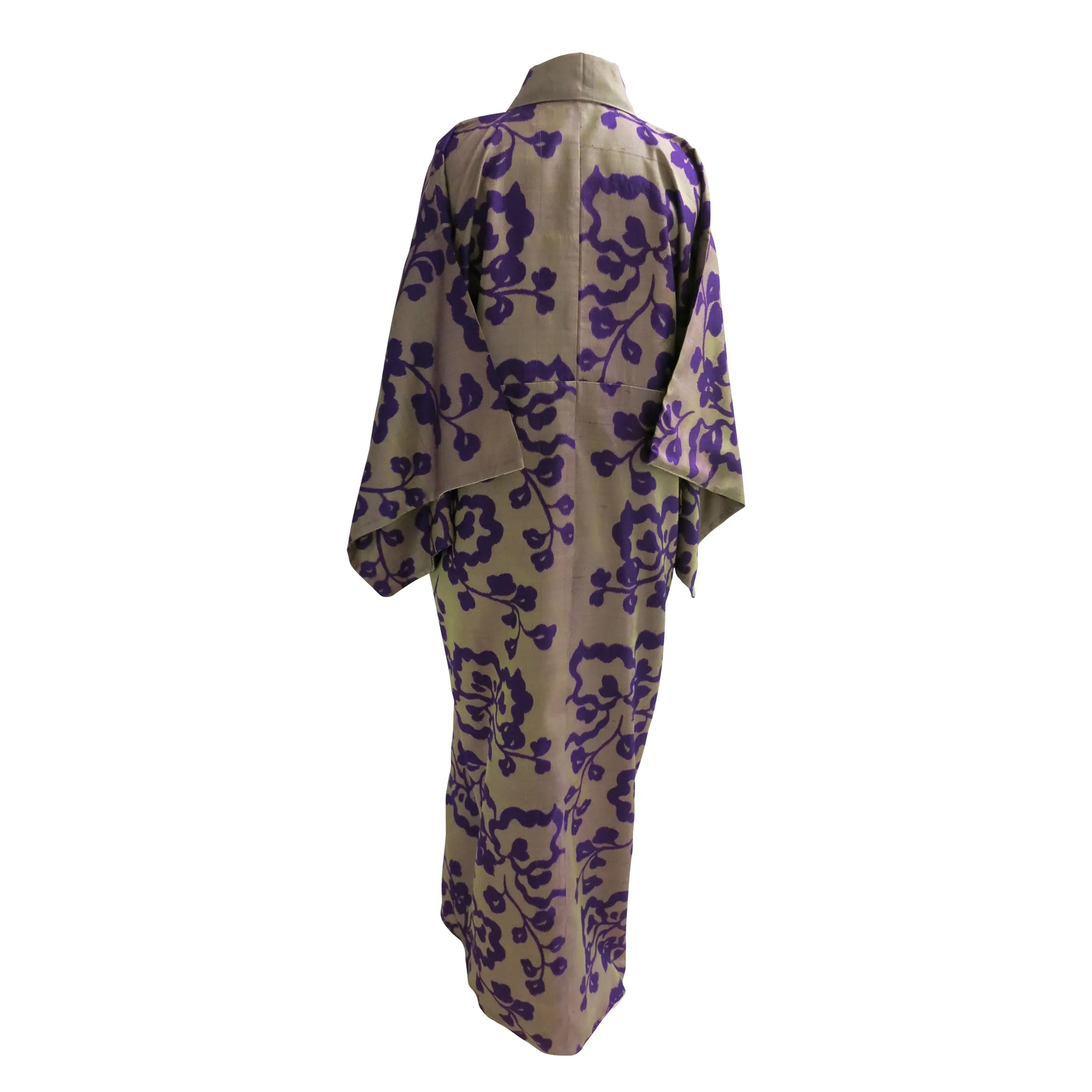 Mauve and Gold Ikat Vintage Kimono