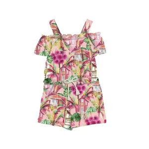 MAYORAL - Palm Tree Playsuit - Peony