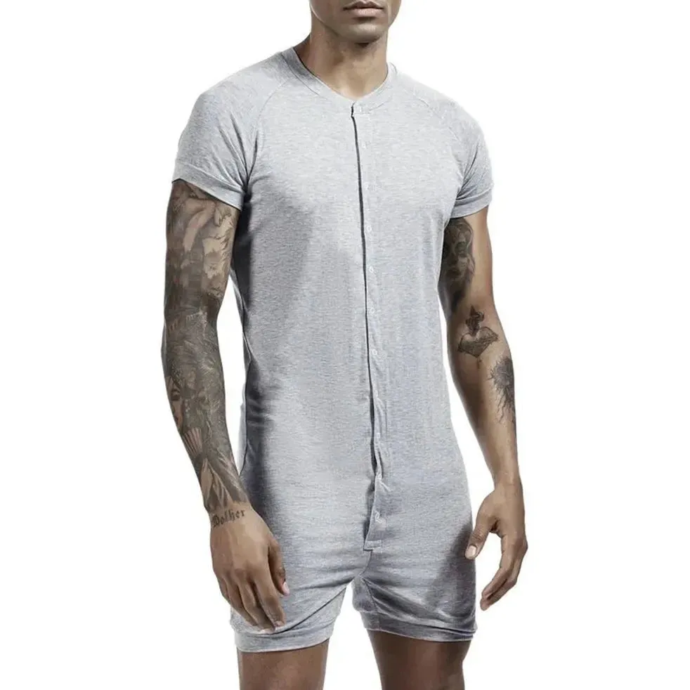 Men's Sexy Button-Up Onesie
