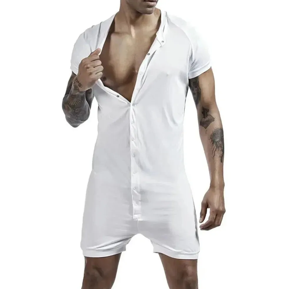 Men's Sexy Button-Up Onesie