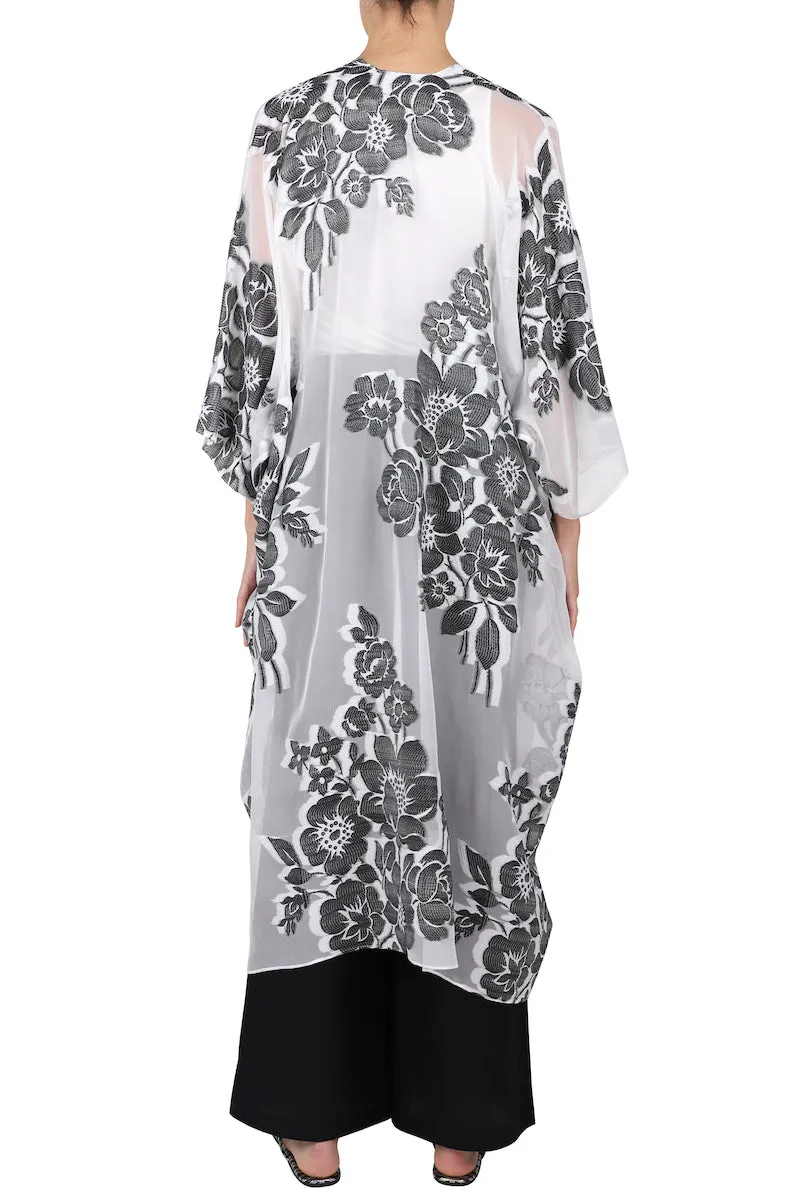 Metallic Silk Flower Babani Cover Up