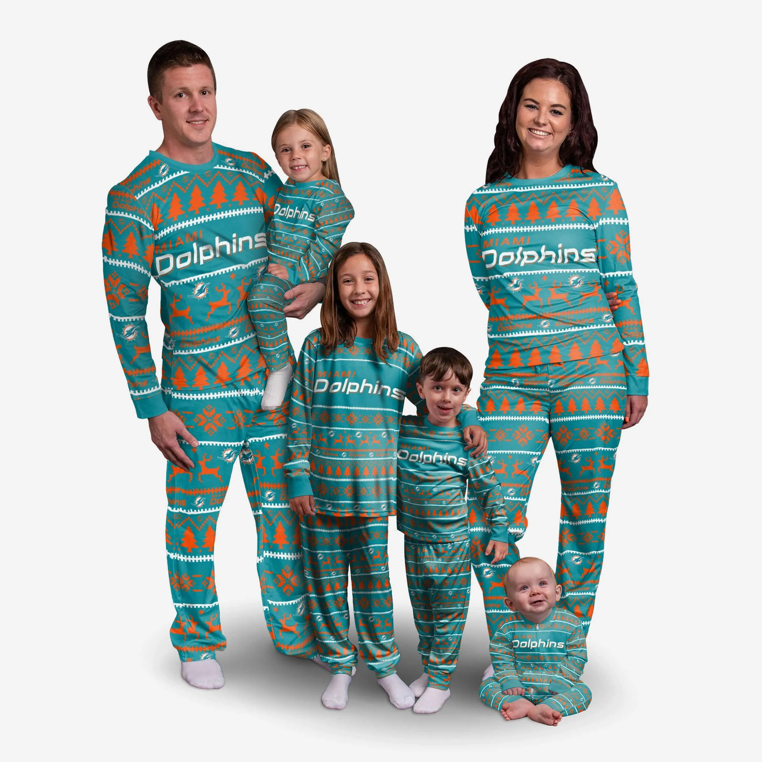 Miami Dolphins Infant Family Holiday Pajamas