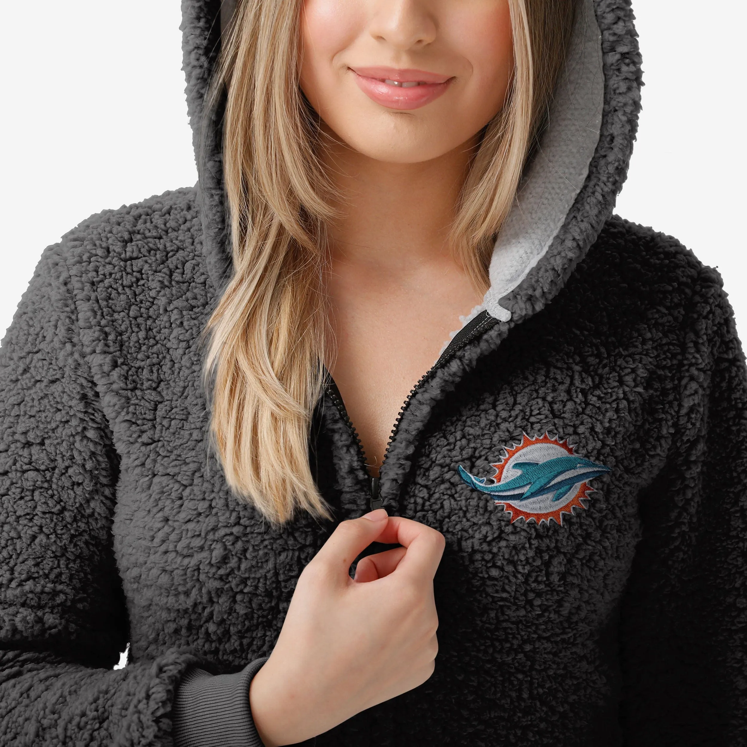 Miami Dolphins Womens Sherpa One Piece Pajamas