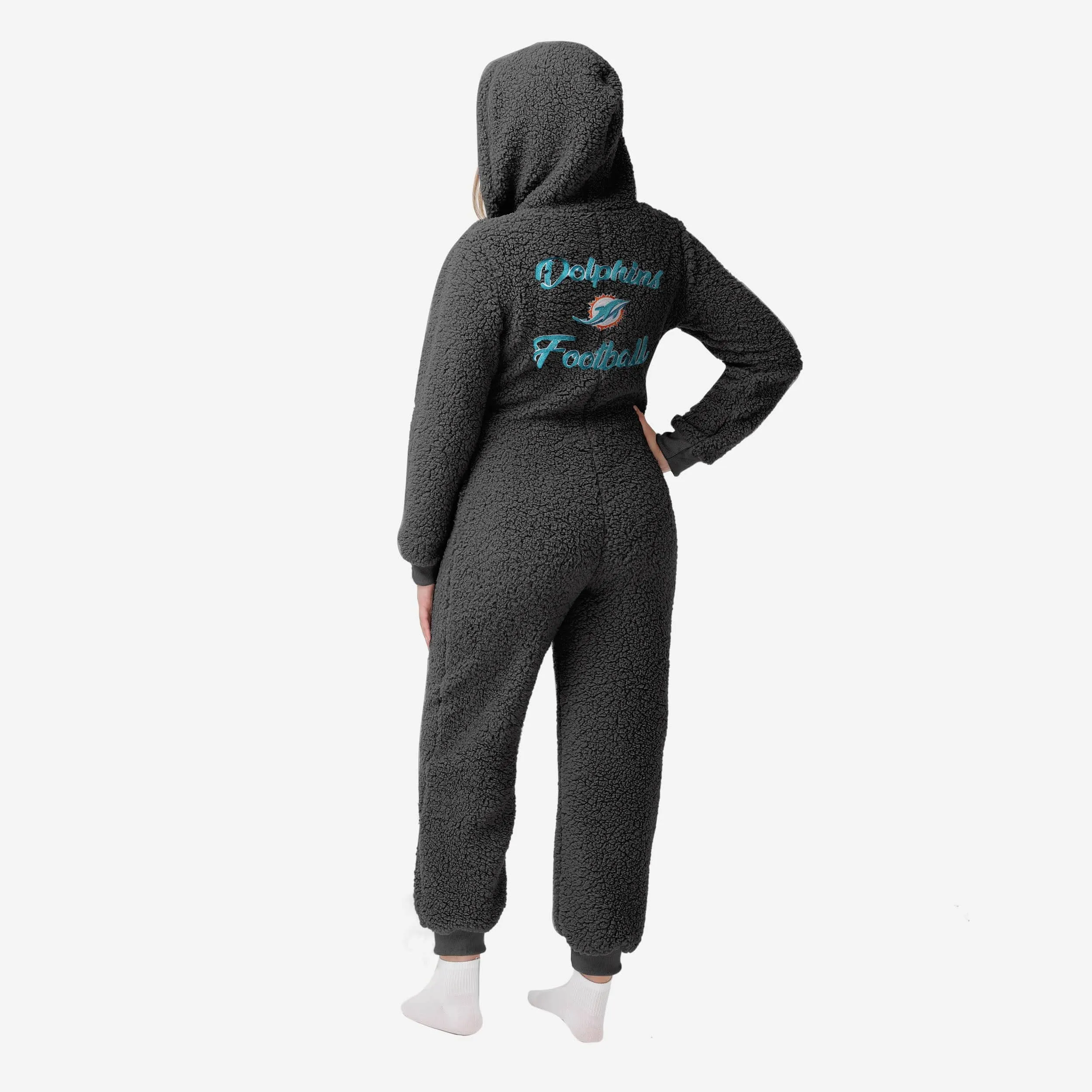 Miami Dolphins Womens Sherpa One Piece Pajamas
