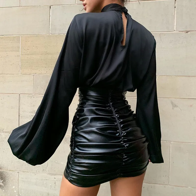 Midnight Glam Long Sleeve Satin Blouse