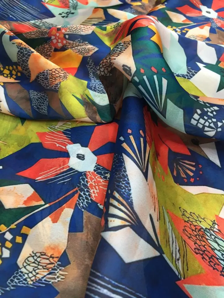 Modal Soft Muslin Textured Digital Printed Fabrics