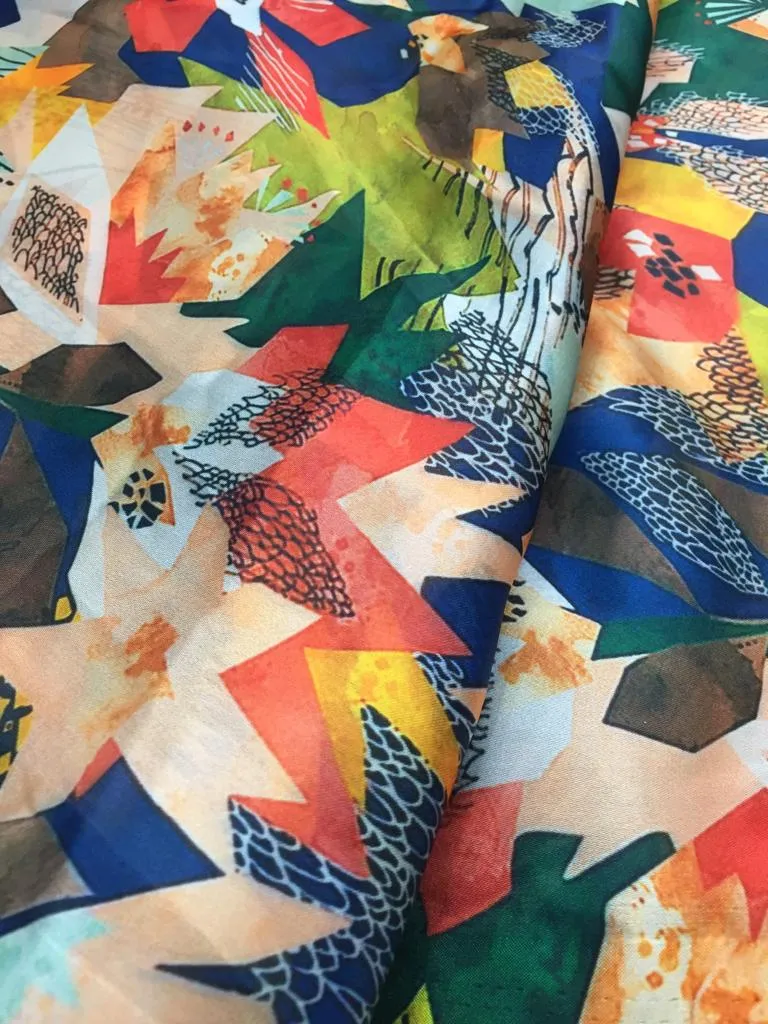 Modal Soft Muslin Textured Digital Printed Fabrics