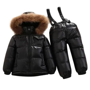 MOF Kids snowsuit toddler 2 piece set coat & overalls pants