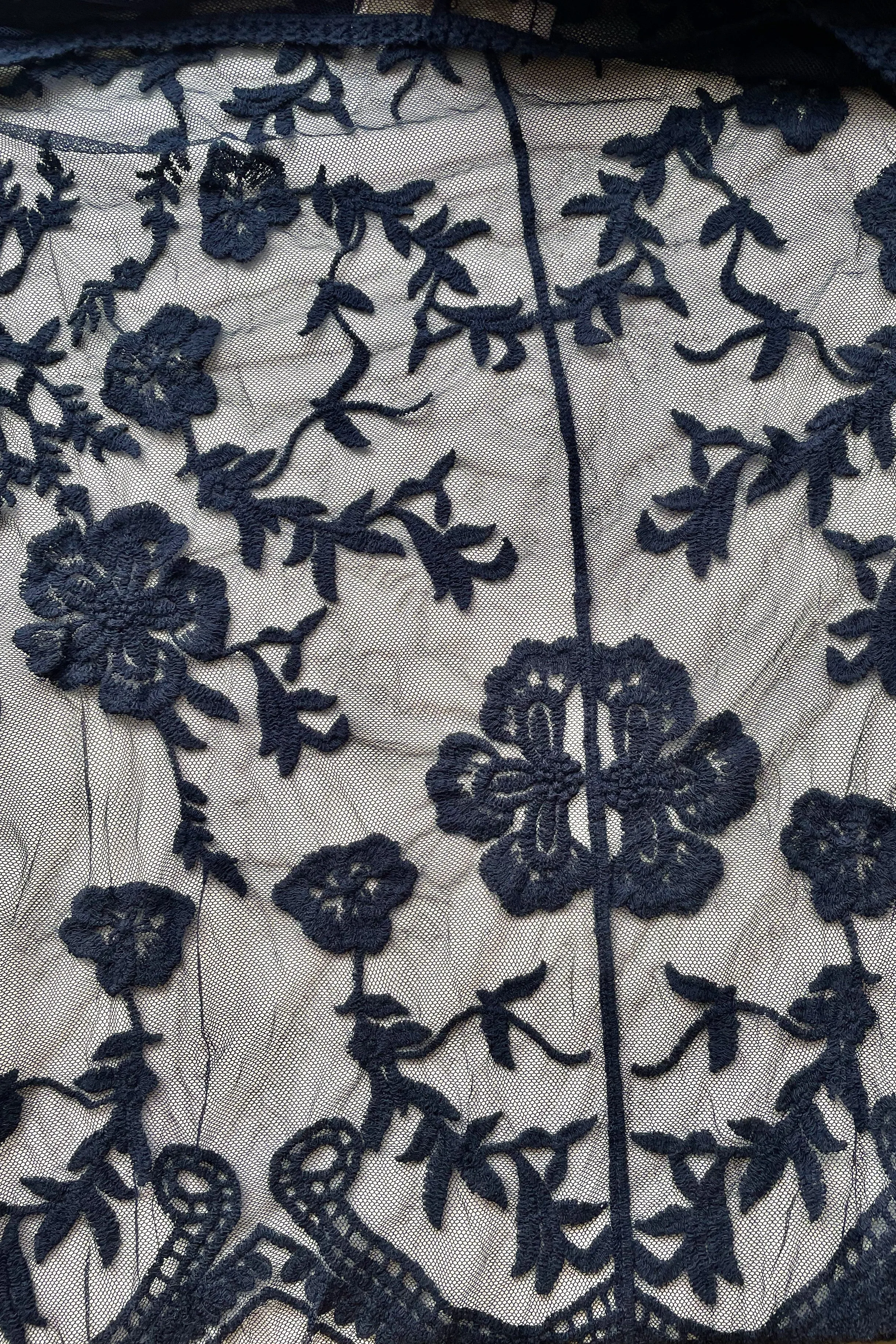 Monet Lace Cape Kimono - Navy