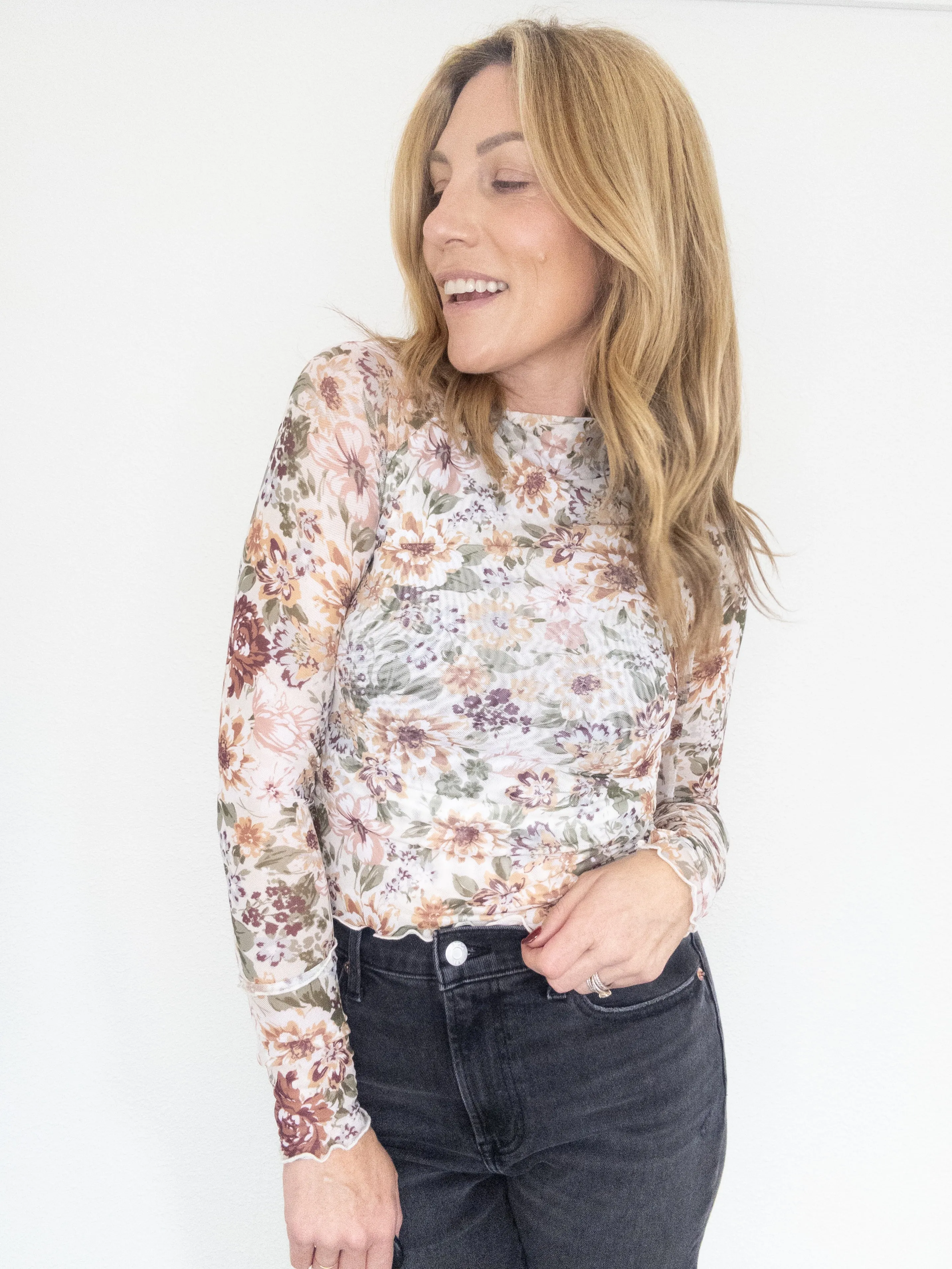 More Florals Mesh Long Sleeve