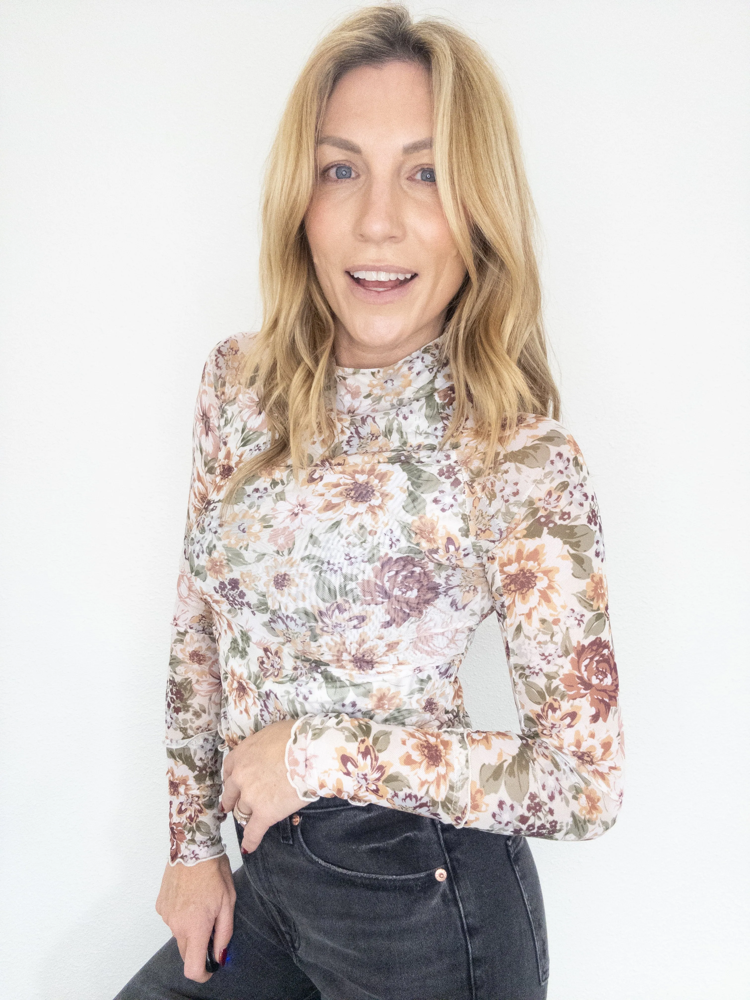 More Florals Mesh Long Sleeve