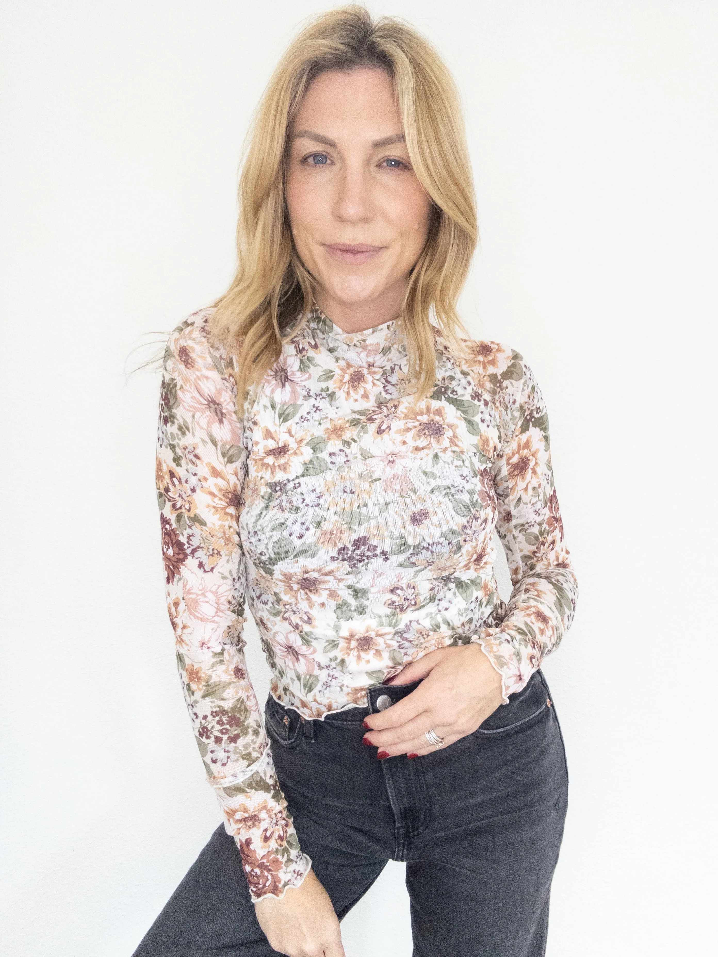 More Florals Mesh Long Sleeve