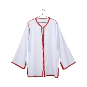 Moroccan Kaftan - White/Rust
