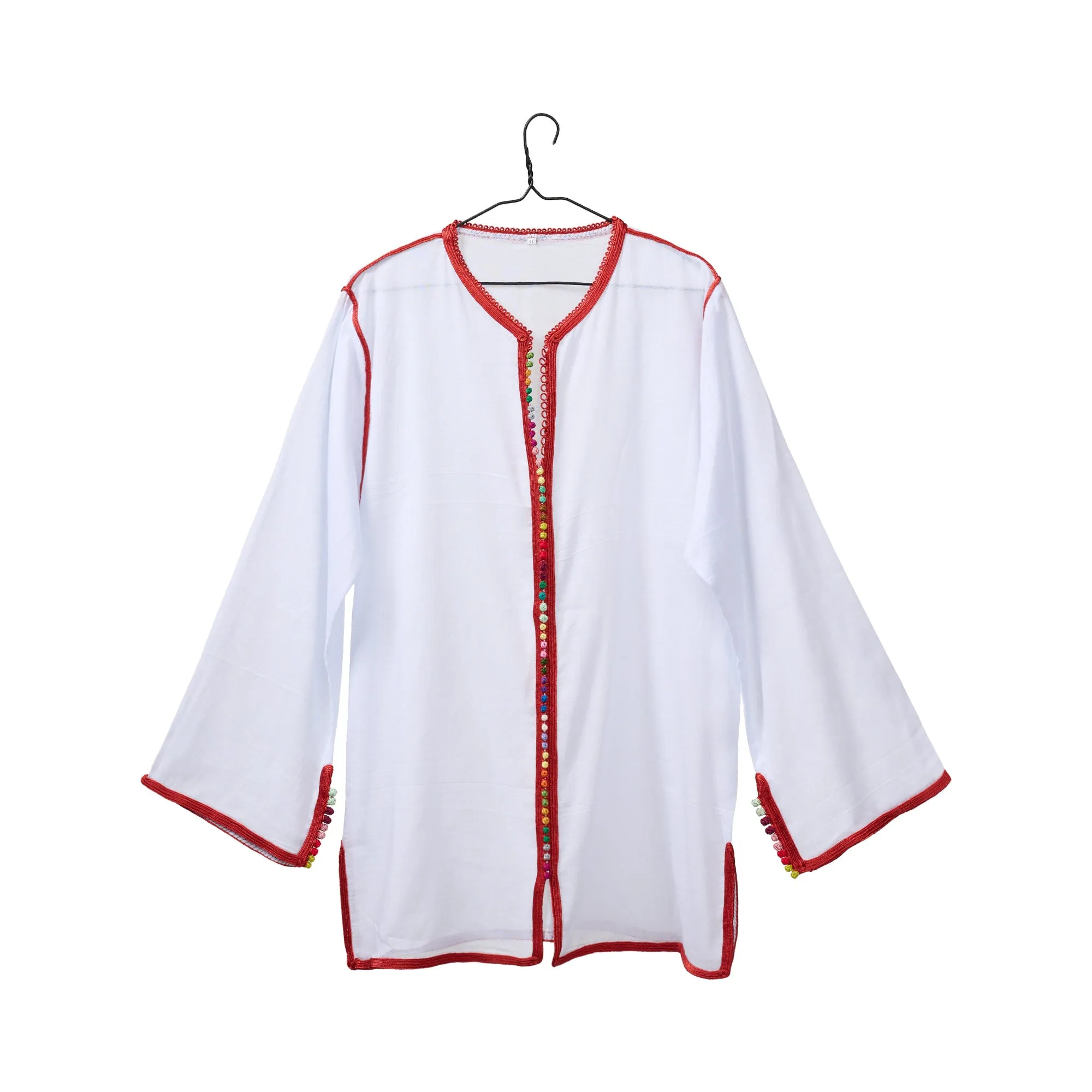 Moroccan Kaftan - White/Rust