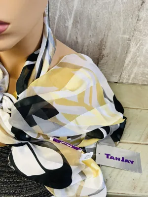 New with tags! Women's Tanjay Semi Sheer Scarf! Great for all seasons! 59" Length! Adds the perfect finishing touch to your outfit! Multi Gold/Black/White Retails $22 