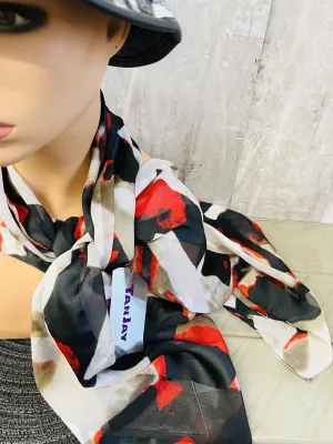New with tags! Women's Tanjay Semi Sheer Scarf! Great for all seasons! 59" Length! Adds the perfect finishing touch to your outfit! Multi Red/Black/White Retails $22 