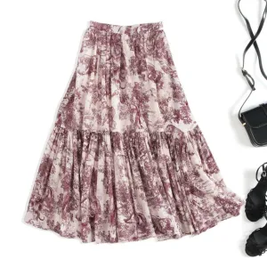 New women clothing drape printed skirt