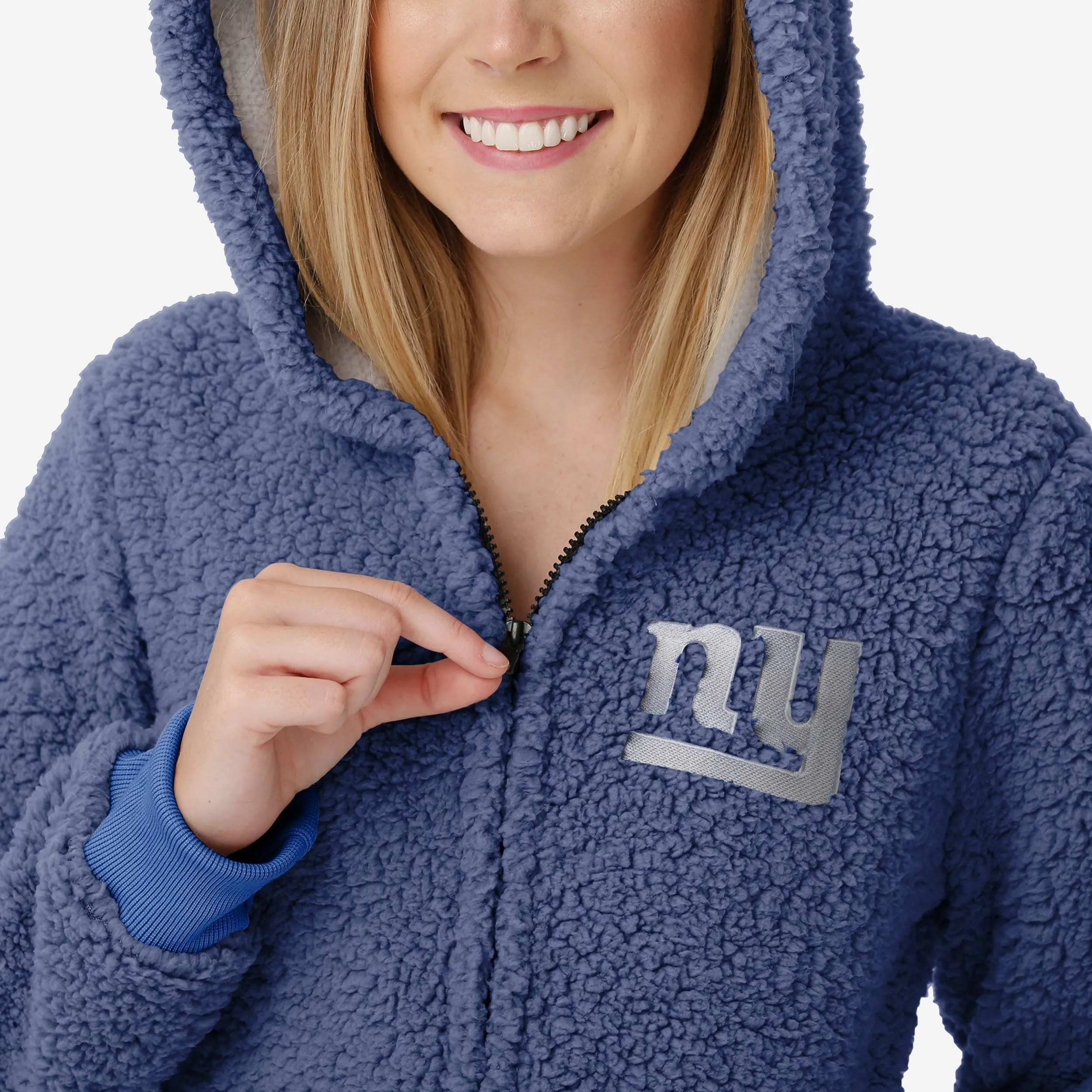 New York Giants Womens Sherpa One Piece Pajamas