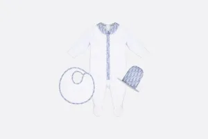Newborn Gift Set • White Cotton Interlock and Dior Oblique Cotton Satin