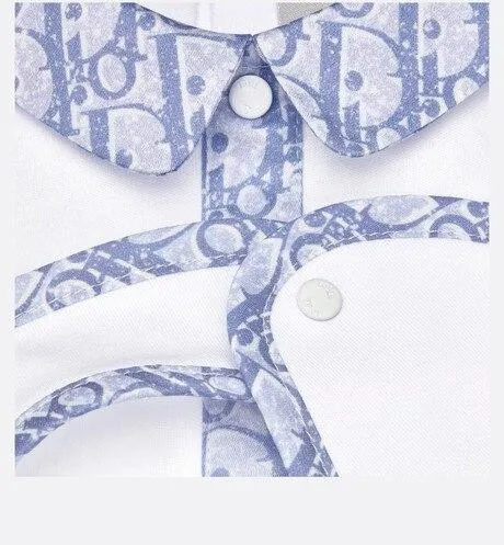 Newborn Gift Set • White Cotton Interlock and Dior Oblique Cotton Satin