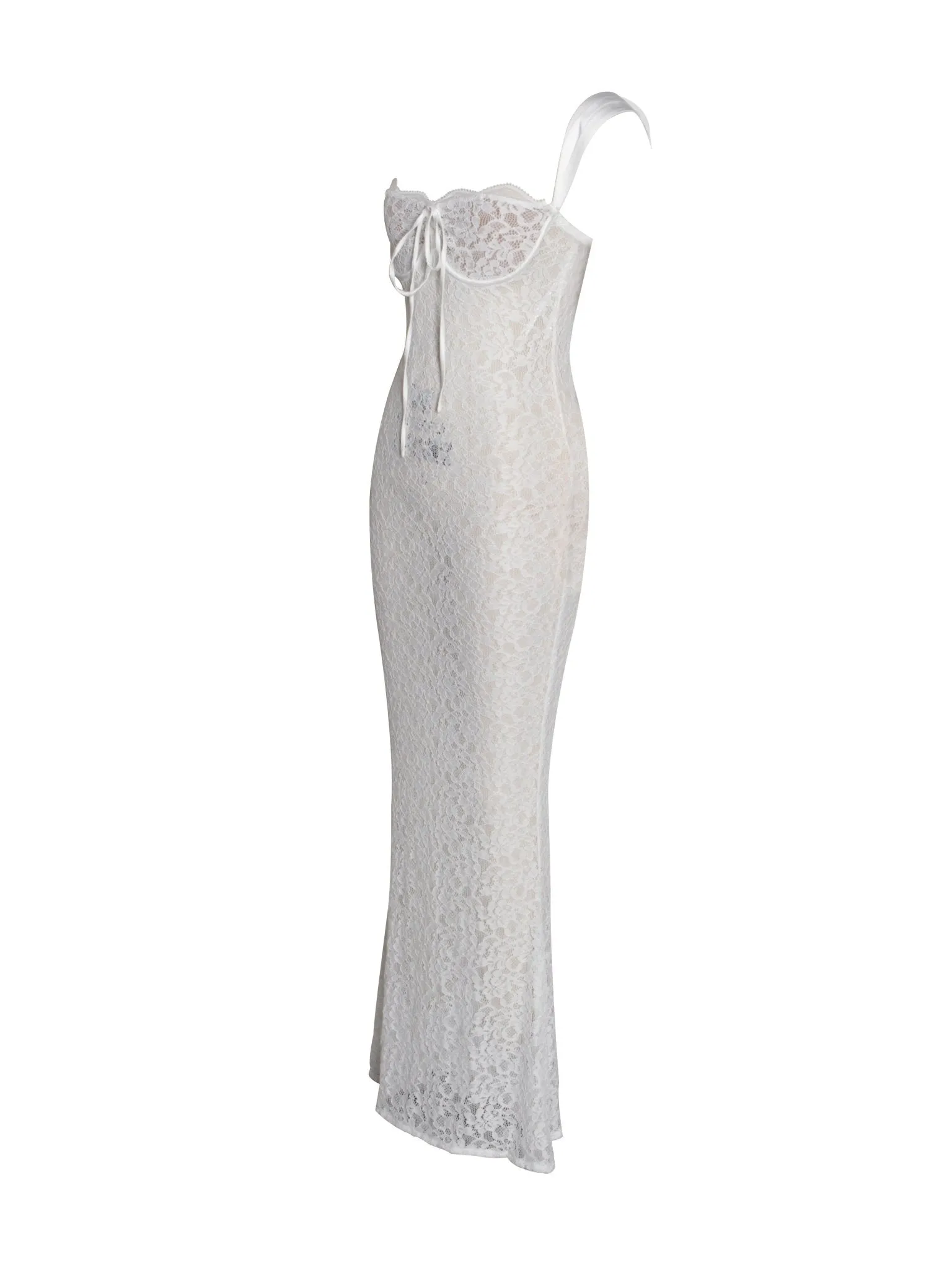 Nia White Lace Maxi Dress