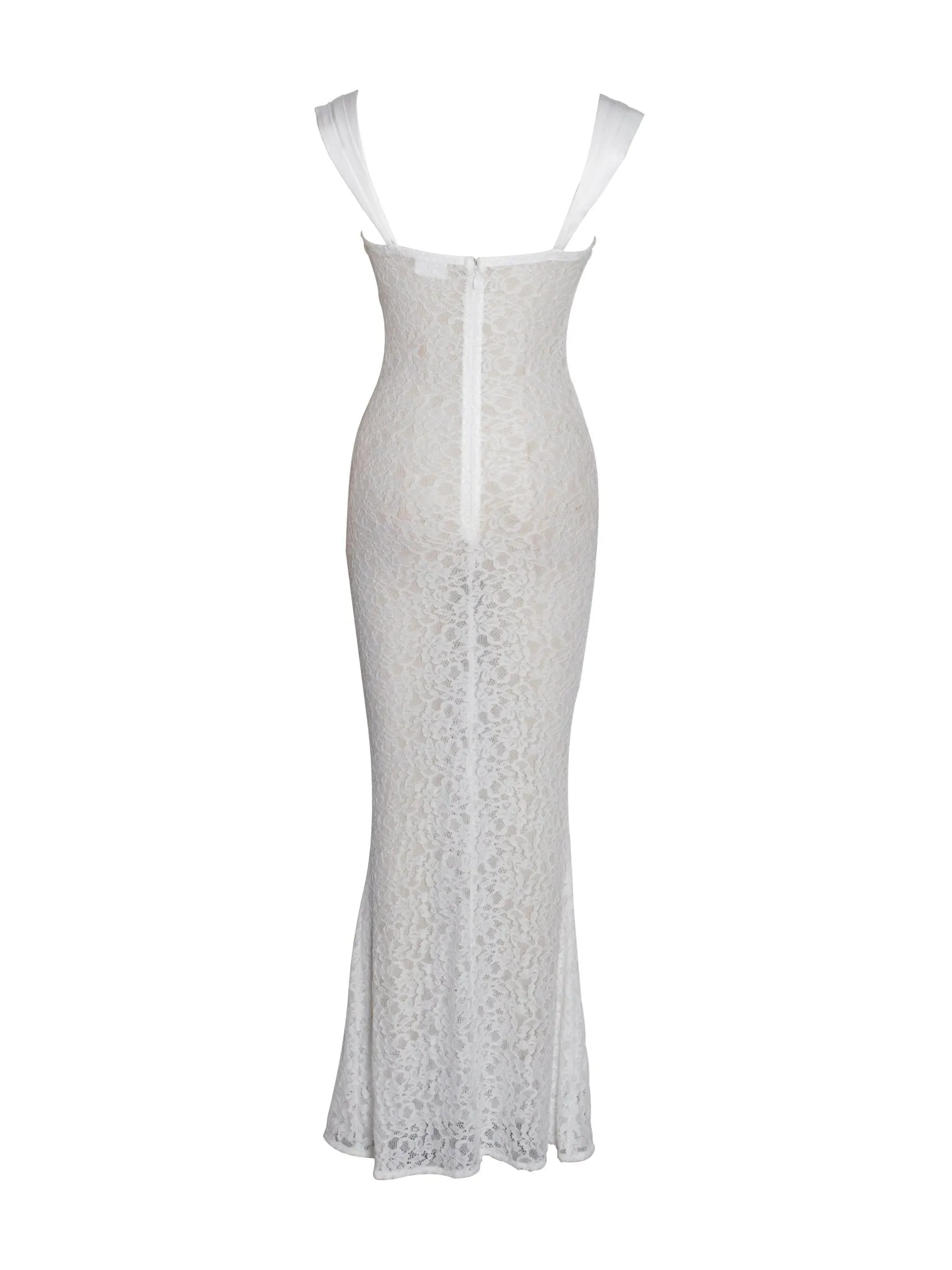 Nia White Lace Maxi Dress