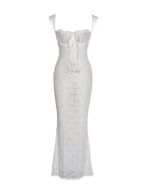 Nia White Lace Maxi Dress