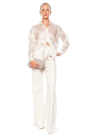 No Olvidas Tie Front Silk Organza Blouse