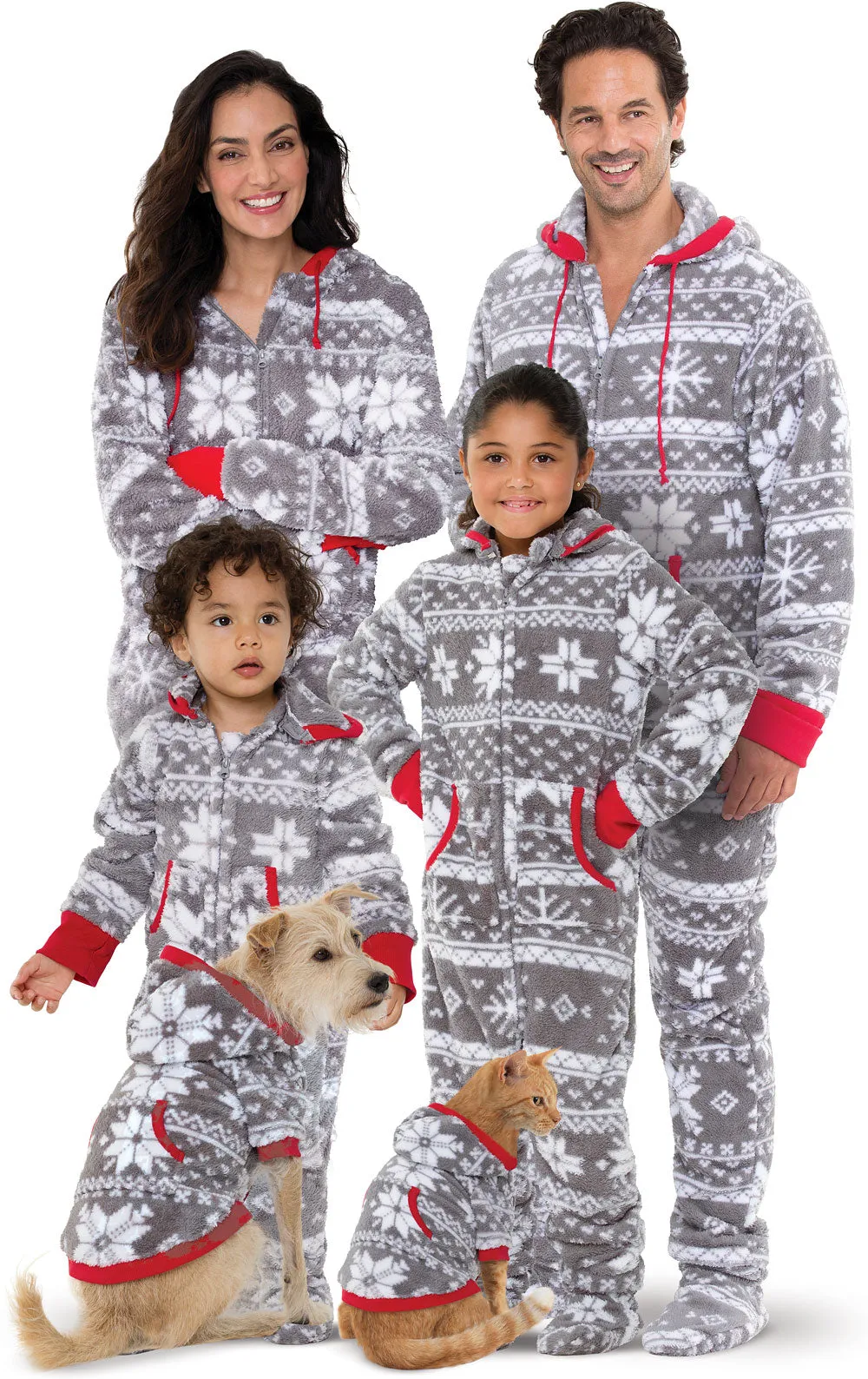 Nordic Fleece Hoodie-Footie Onesie Infant Pajamas - Family Set