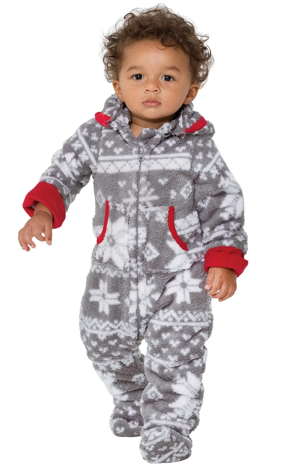 Nordic Fleece Hoodie-Footie Onesie Infant Pajamas - Family Set