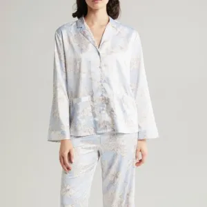 Nordstrom Dobby Satin Pajamas BLUE FEATHER HENRIETTE FLORAL