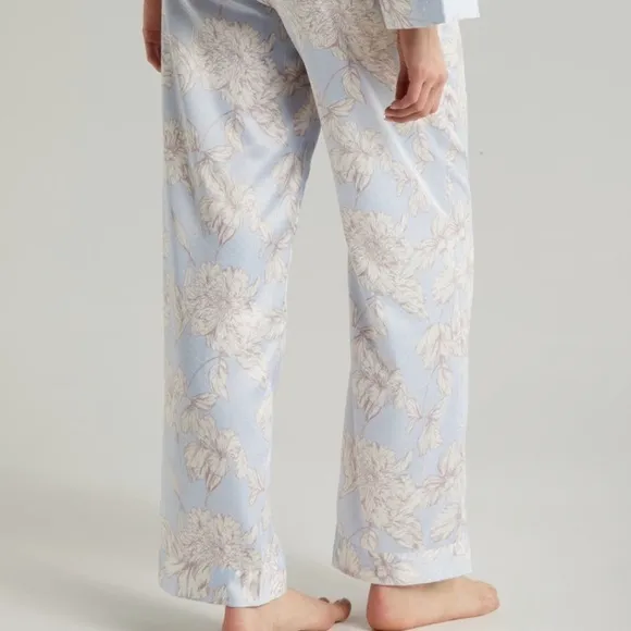 Nordstrom Dobby Satin Pajamas BLUE FEATHER HENRIETTE FLORAL