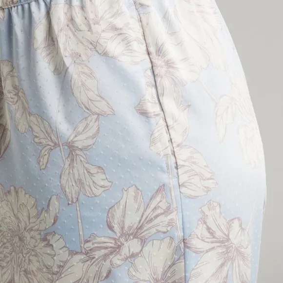 Nordstrom Dobby Satin Pajamas BLUE FEATHER HENRIETTE FLORAL
